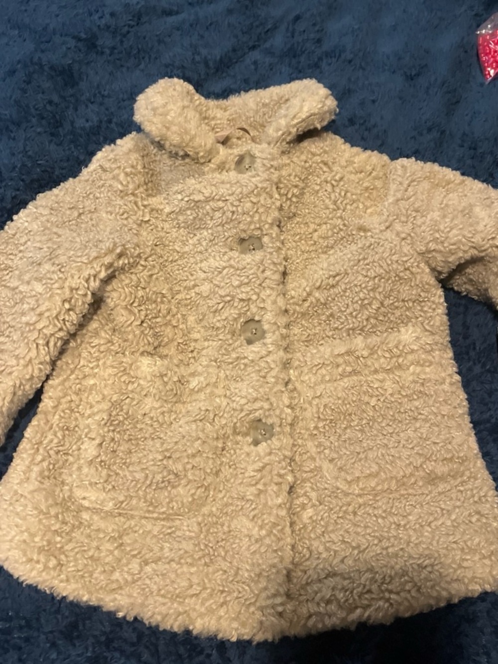 Cat & Jack Cream Faux Sherpa Kids Coat